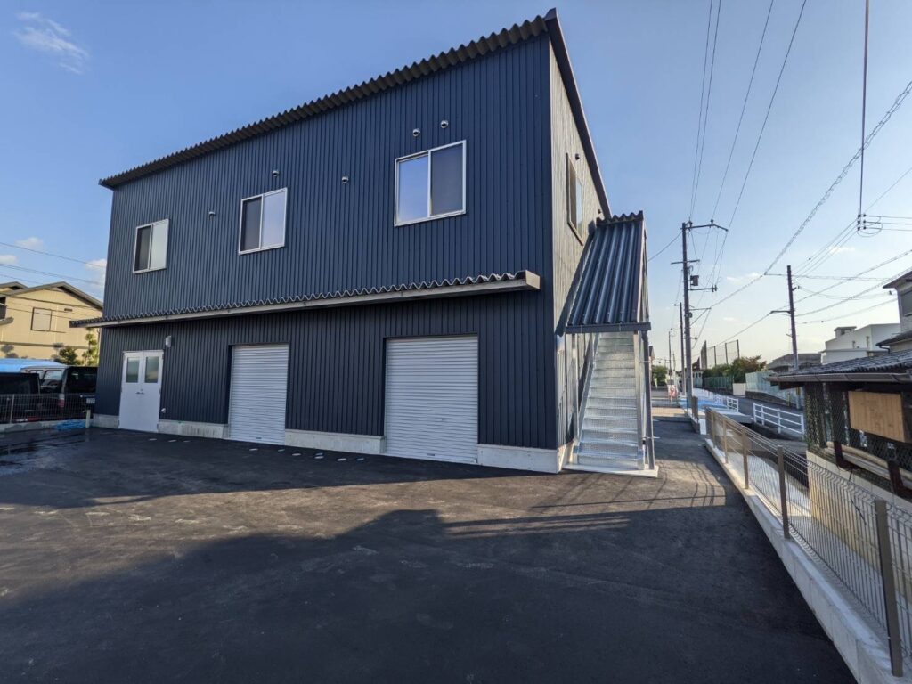 奈良県磯城郡田原本町鍵鉄骨造２階建て倉庫事務所建築工事
