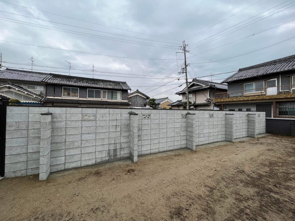 奈良県橿原市小槻町ブロック塀工事