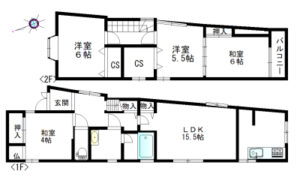 橿原市南八木町２丁目一戸建図面