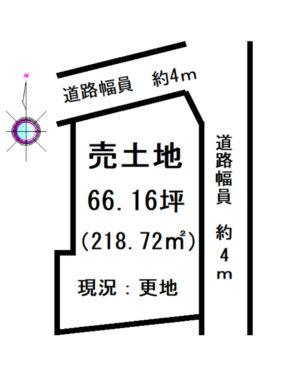 橿原市新賀町　土地<br> ６６．１６坪
